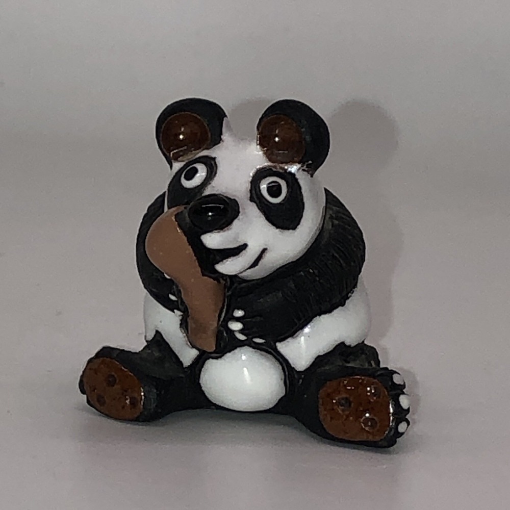 Vintage Casals Peru Pottery Clay Mini Sculpture Figurine Panda Bear Trinket